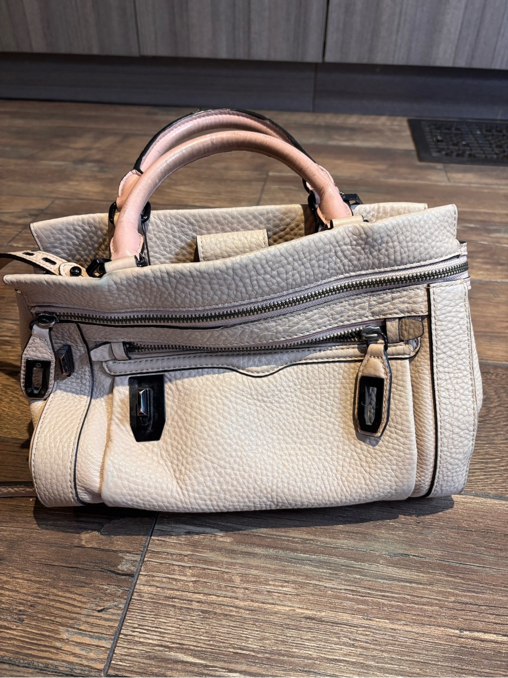 Rebecca Minkoff Light Pink Leather Top-Handle Crossbody with Handles
